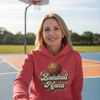 Basketball Nana Groovy Retro Sports Family Fan Hoodie RED - SF500 - FRONT