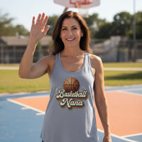 Basketball Nana Groovy Retro Sports Family Fan Tank Top Heather Gray - N1533 - FRONT