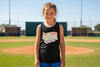 Eat Sleep Baseball Repeat Cute Ball Icon Sports Fan Style Tank Top for Girls Solid Black Triblend - FRONT
