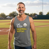 Eat Sleep Baseball Repeat Tank Top for Men - Athlete Lifestyle DARK GREY - FRONT