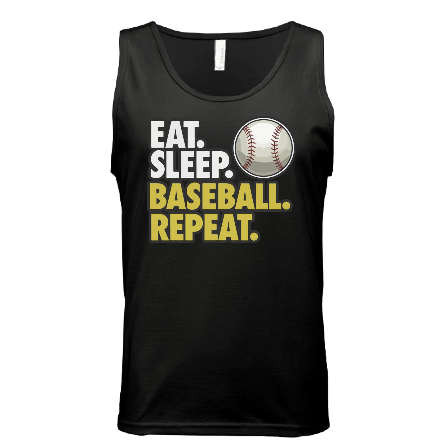 Eat Sleep Baseball Repeat Tank Top for Men - Athlete Lifestyle BLACK - FRONT