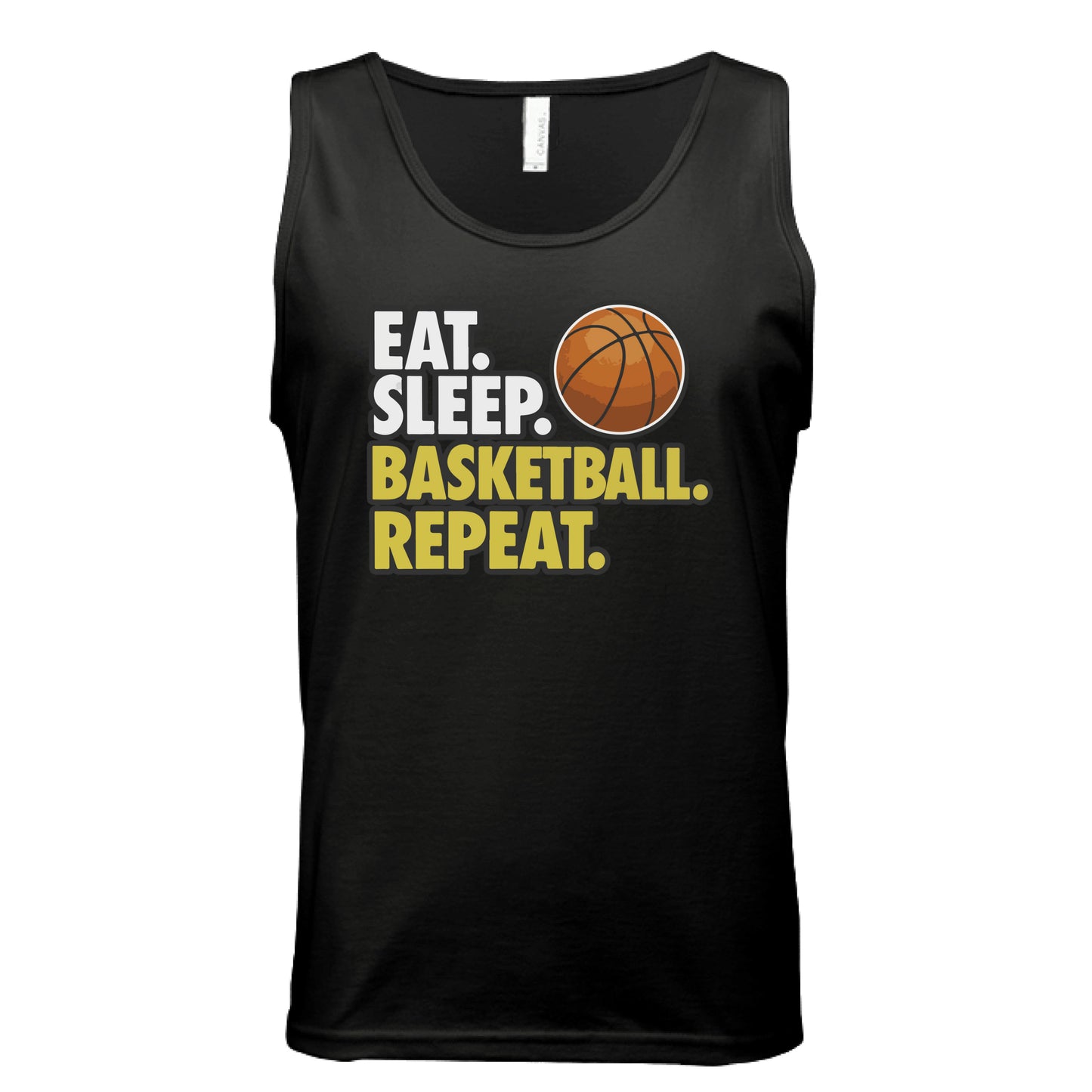 Eat Sleep Basketball Repeat - Athlete Lifestyle Mens Tank Top BLACK - FRONT