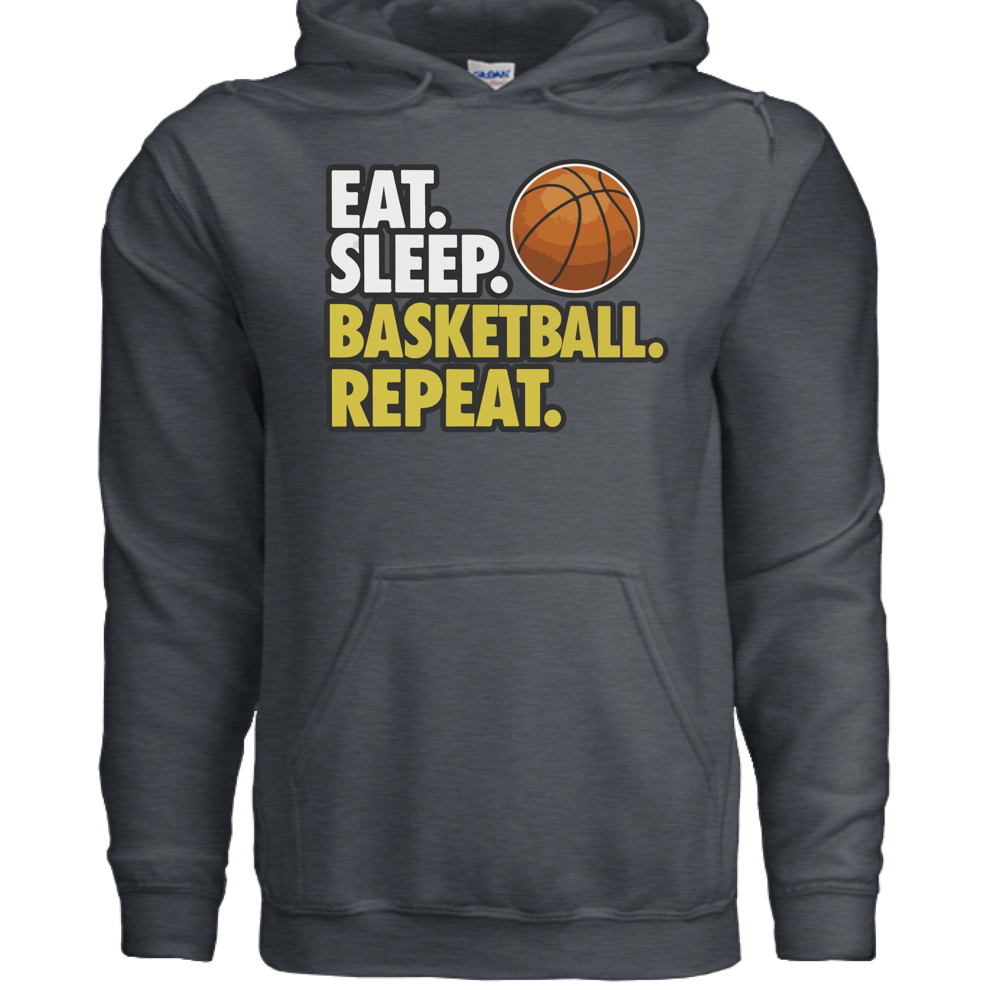 Eat Sleep Basketball Repeat - Athlete Lifestyle Women Hoodie DARK HEATHER - FRONT