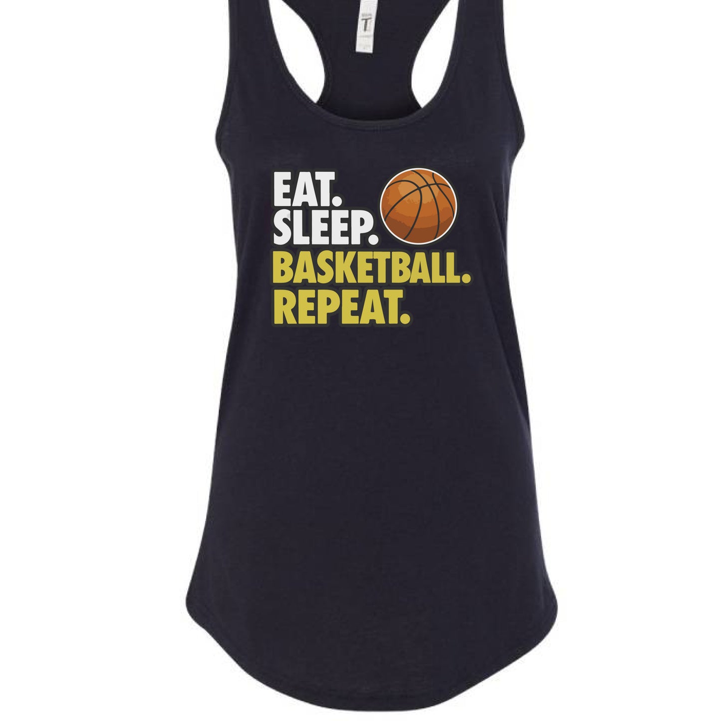 Eat Sleep Basketball Repeat - Athlete Lifestyle Women Tank Top Black - FRONT