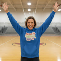 Eat Sleep Basketball Repeat Hoodie for Women – Colorful Fun Sports Lifestyle Royal - FRONT