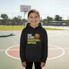 Eat Sleep Basketball Repeat Youth Funny Sports Motivation Hoodie for Kids Athletes Black - YST358 - FRONT