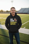 Eat Sleep Football Repeat - Athlete Lifestyle Mens Hoodie BLACK - FRONT