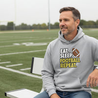 Eat Sleep Football Repeat - Athlete Lifestyle Mens Hoodie SPORT GREY - FRONT