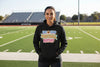 Eat Sleep Football Repeat – Colorful Fun Sports Lifestyle Hoodie for Women BLACK - FRONT