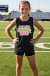Eat Sleep Football Repeat Cute Colorful Sports Lover Tank Top Solid Black Triblend - FRONT