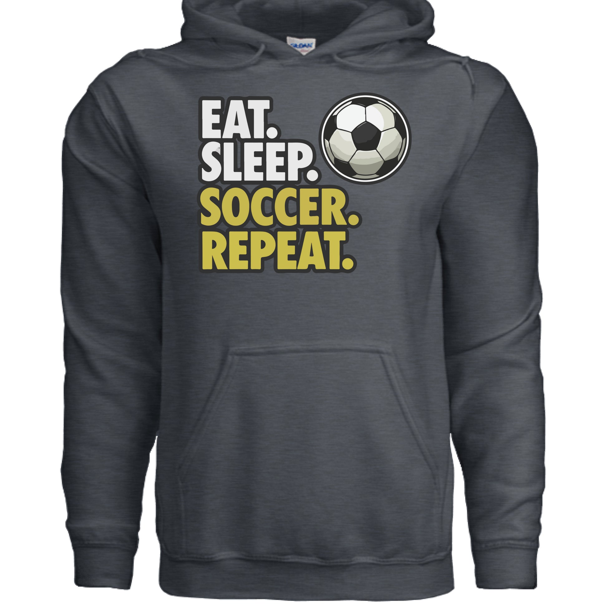 Eat Sleep Soccer Repeat - Athlete Lifestyle Hoodie for Women DARK HEATHER - FRONT