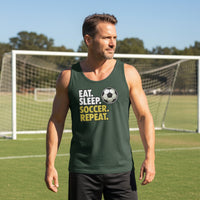 Eat Sleep Soccer Repeat - Athlete Lifestyle Tank Top for Men Forest - FRONT