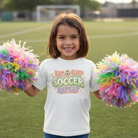Eat Sleep Soccer Repeat Cute Pastel Athletic Graphic T-Shirt WHITE - FRONT