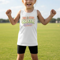 Eat Sleep Soccer Repeat Cute Pastel Athletic Graphic Tank Top Solid White Triblend - FRONT