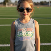 Eat Sleep Soccer Repeat Cute Pastel Athletic Graphic Tank Top ATHLETIC HEATHER - FRONT