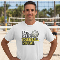 Eat Sleep Volleyball Repeat - Athlete Lifestyle T-Shirt for Men White - FRONT