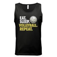 Eat Sleep Volleyball Repeat - Athlete Lifestyle Tank Top for Men BLACK - FRONT