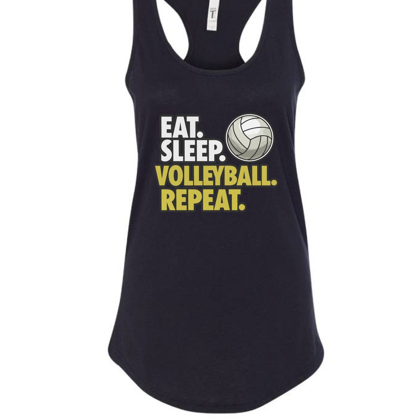 Eat Sleep Volleyball Repeat - Athlete Lifestyle Tank Top for Women Black - FRONT