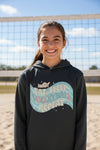 Eat Sleep Volleyball Repeat Fan Girly Sports Lover Hoodie Black - FRONT