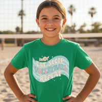 Eat Sleep Volleyball Repeat Fan Girly Sports Lover T-Shirt Irish Green - FRONT