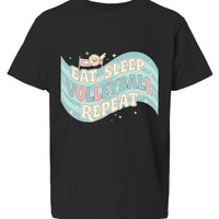 Eat Sleep Volleyball Repeat Fan Girly Sports Lover T-Shirt Black - FRONT