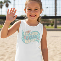 Eat Sleep Volleyball Repeat Fan Girly Sports Lover Tank Top Solid White Triblend - FRONT