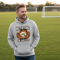 Flaming Soccer Ball Hoodie Design – Strong Athlete Energy Sports Humor Graphic SPORT GREY - FRONT