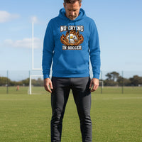 Flaming Soccer Ball Hoodie Design – Strong Athlete Energy Sports Humor Graphic  Royal - FRONT