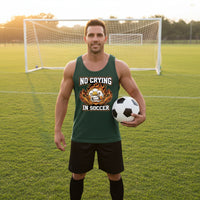 Flaming Soccer Ball Tank Top Design – Strong Athlete Energy Sports Humor Graphic Forest - FRONT