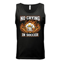 Flaming Soccer Ball Tank Top Design – Strong Athlete Energy Sports Humor Graphic BLACK - FRONT