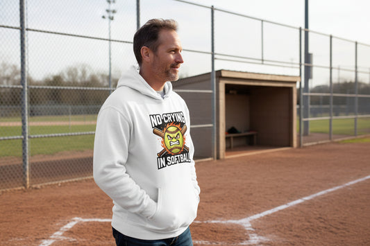 Flaming Softball Sports Hoodie Design – Strong Athlete Energy Humor Graphic WHITE - FRONT