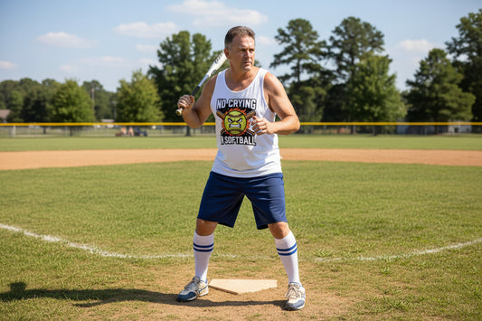 Flaming Softball Sports Tank Top Design – Strong Athlete Energy Humor Graphic WHITE - FRONT