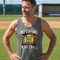 Flaming Softball Sports Tank Top Design – Strong Athlete Energy Humor Graphic DARK GREY - FRONT
