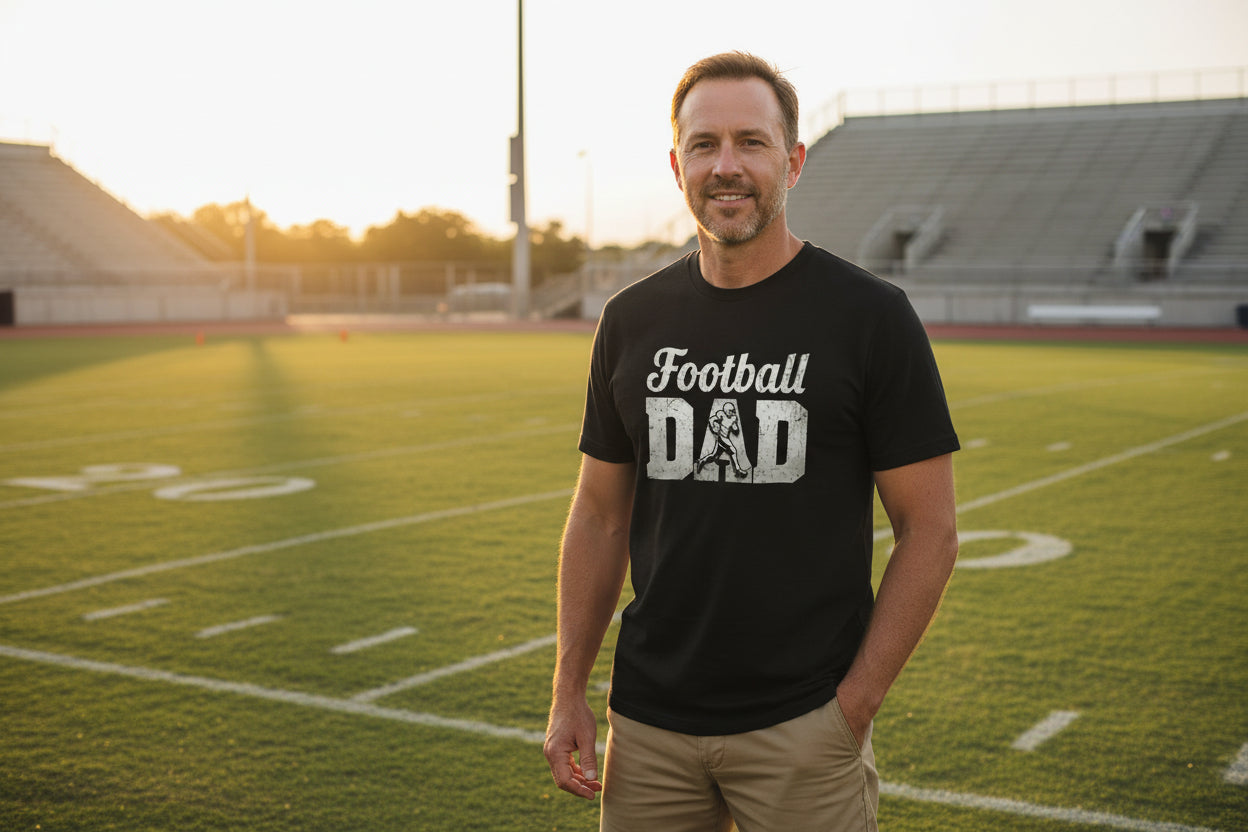 Football Dad Athlete Pride  – Proud Football Father Sports T-Shirt BLACK - FRONT