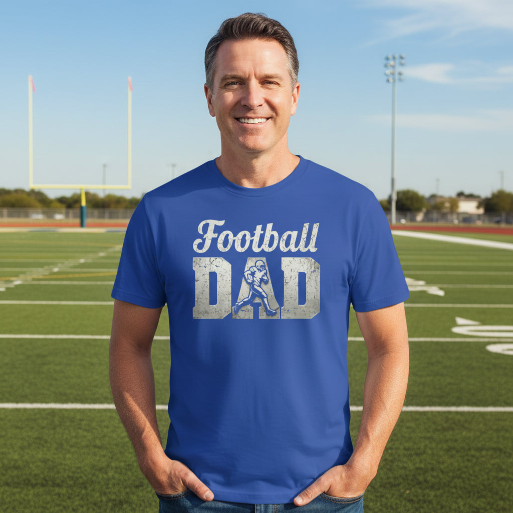 Football Dad Athlete Pride  – Proud Football Father Sports T-Shirt ROYAL - FRONT
