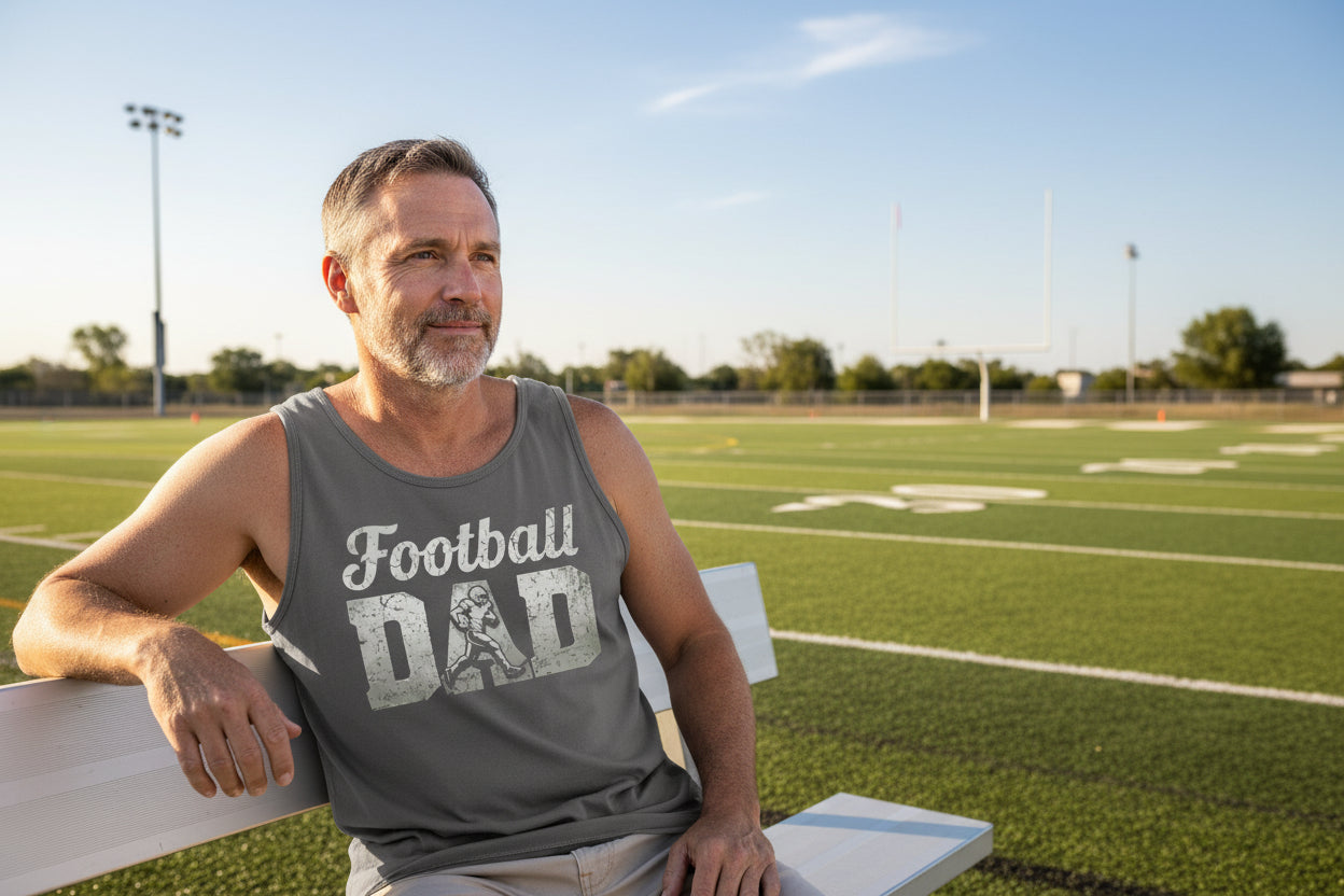Football Dad Athlete Pride  – Proud Football Father Sports Tank Top DARK GREY - FRONT