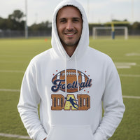 Football Dad Hoodie with Classic Ball Sports Fan Design WHITE - SF500 - FRONT