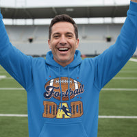 Football Dad Hoodie with Classic Ball Sports Fan Design Royal - SF500 - FRONT