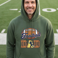 Football Dad Hoodie with Classic Ball Sports Fan Design MILITARY GREEN - SF500 - FRONT