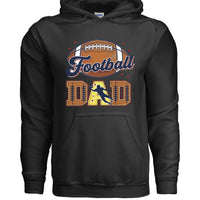 Football Dad Hoodie with Classic Ball Sports Fan Design BLACK - SF500 - FRONT