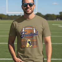 Football Dad T-Shirt with Classic Ball Sports Fan Design MILITARY GREEN - 3600 - FRONT