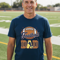 Football Dad T-Shirt with Classic Ball Sports Fan Design MIDNIGHT NAVY - 3600 - FRONT