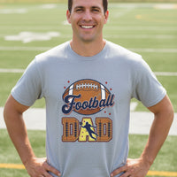Football Dad T-Shirt with Classic Ball Sports Fan Design HEATHER GRAY - 3600 - FRONT