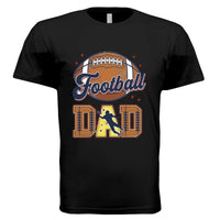 Football Dad T-Shirt with Classic Ball Sports Fan Design BLACK - 3600 - FRONT