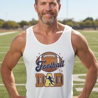 Football Dad Tank Top with Classic Ball Sports Fan Design WHITE - 3480 - FRONT