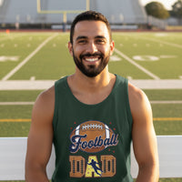 Football Dad Tank Top with Classic Ball Sports Fan Design Forest - 3480 - FRONT