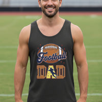 Football Dad Tank Top with Classic Ball Sports Fan Design DARK GREY - 3480 - FRONT