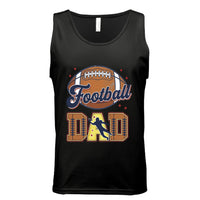 Football Dad Tank Top with Classic Ball Sports Fan Design BLACK - 3480 - FRONT