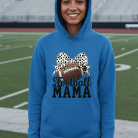 Football Mama Bow Vibes – Cute & Trendy Game Day Style Hoodie  Royal - SF500 - FRONT