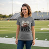Football Mama Bow Vibes – Cute & Trendy Game Day Style T-Shirt DRK GREY HEATHER - 6004 - FRONT